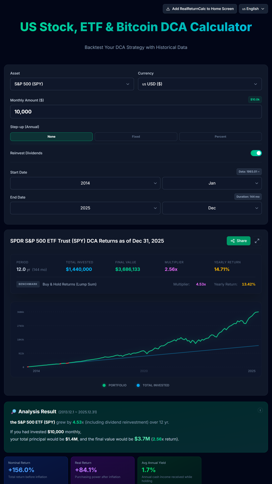 RealReturnCalc App Preview